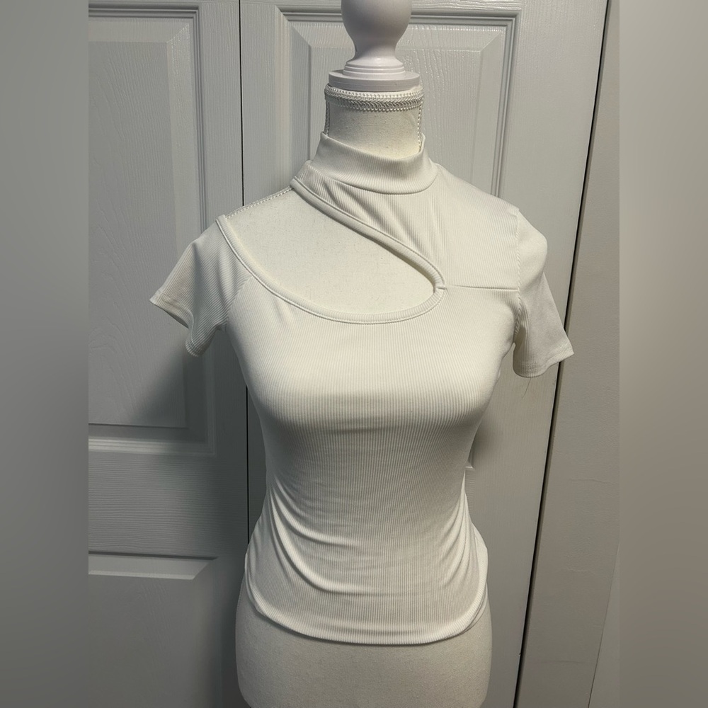 White Cut-Out Tee